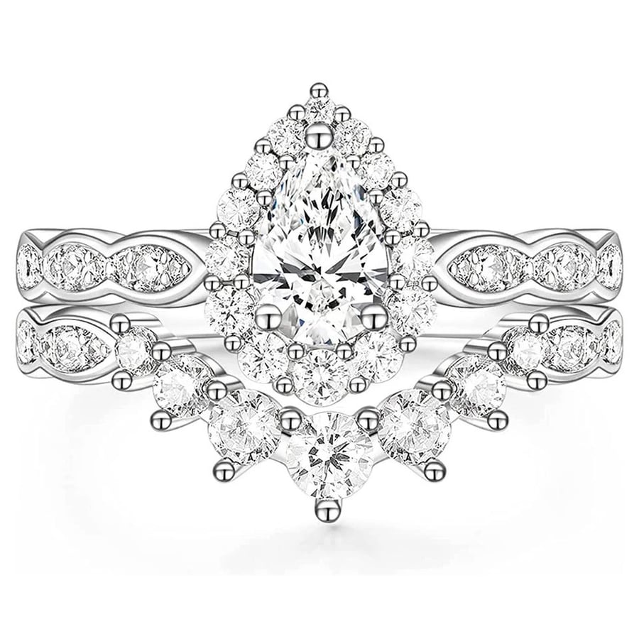 engagement silver 925 double oval cut ring