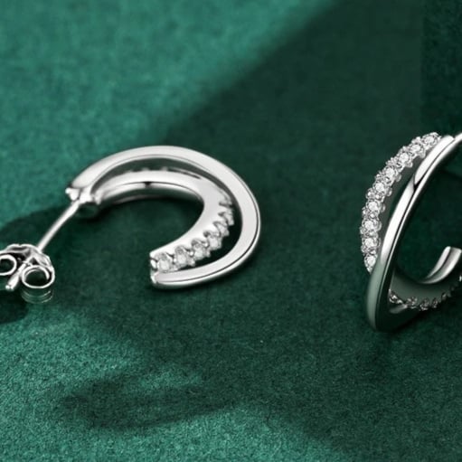 Geometry line silver 925 earrings