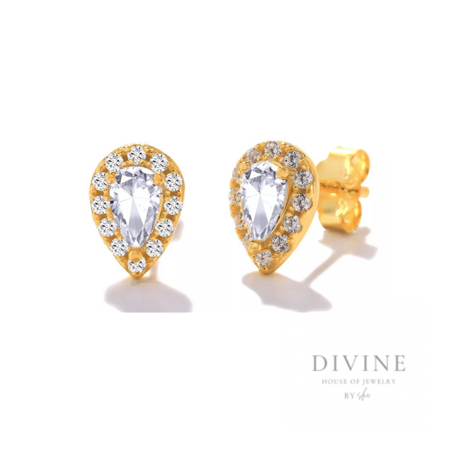 drop silver 925 gold plated earrings