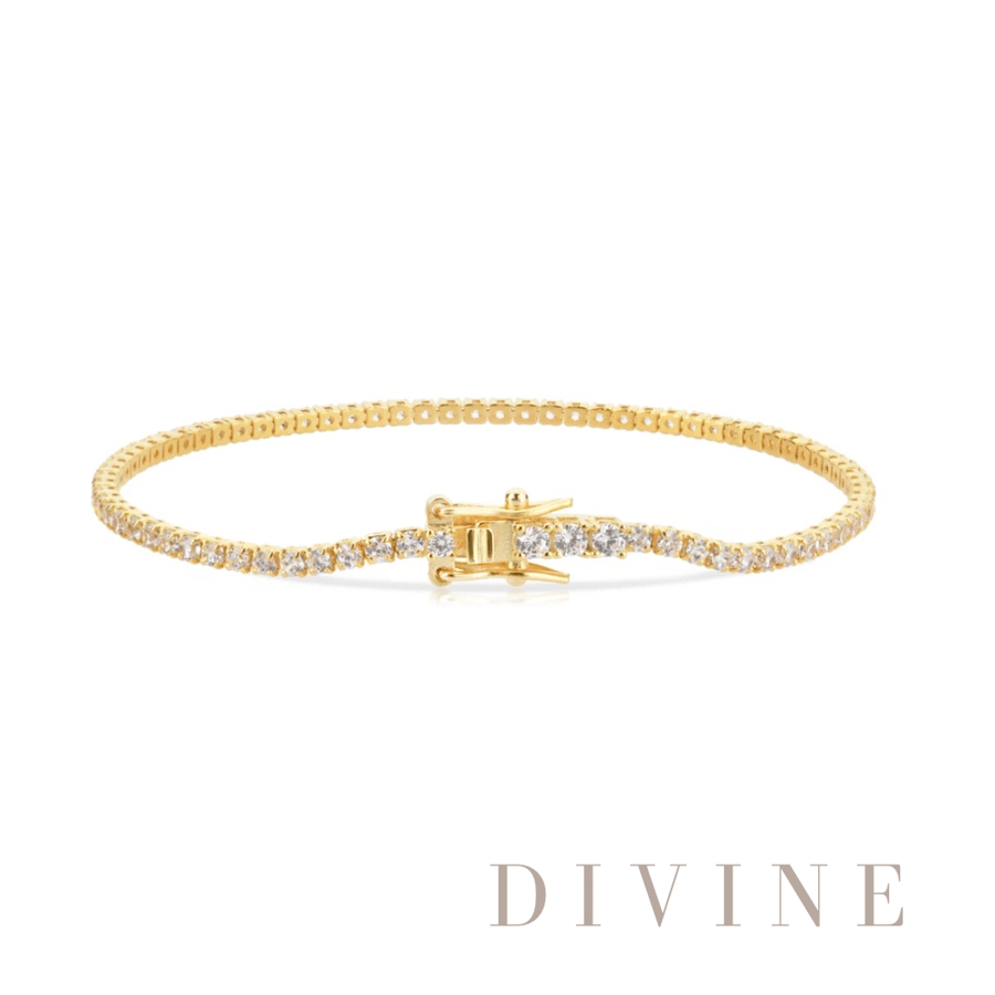 tennis silver 925 gold plated bracelet