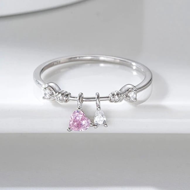 Dangle Heart silver 925 ring