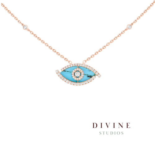 LUCKY EYE MALACHITE Yellow gold Silver 925 Necklace