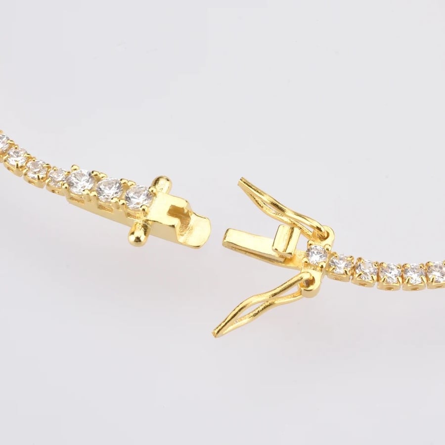 tennis silver 925 gold plated bracelet