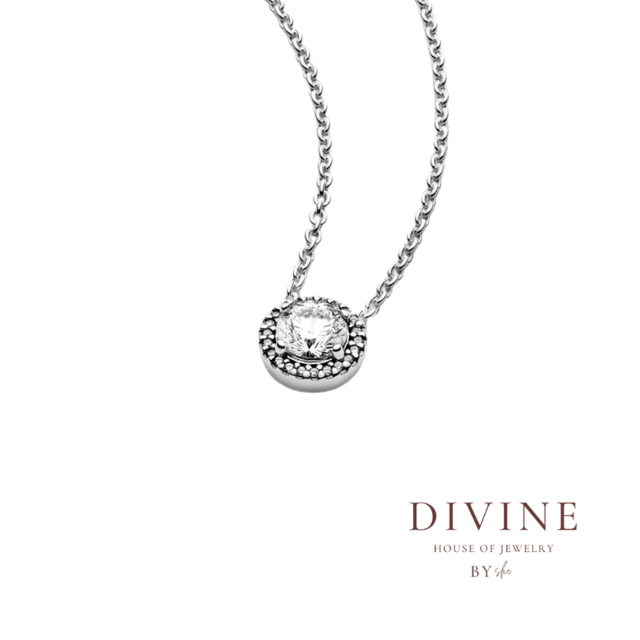 round pendant silver 925 necklace