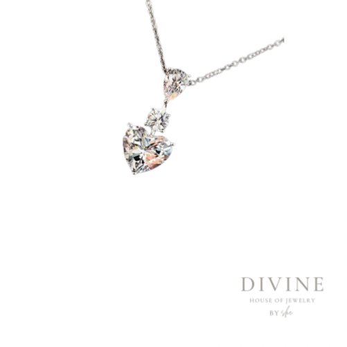 heart pearl silver necklace