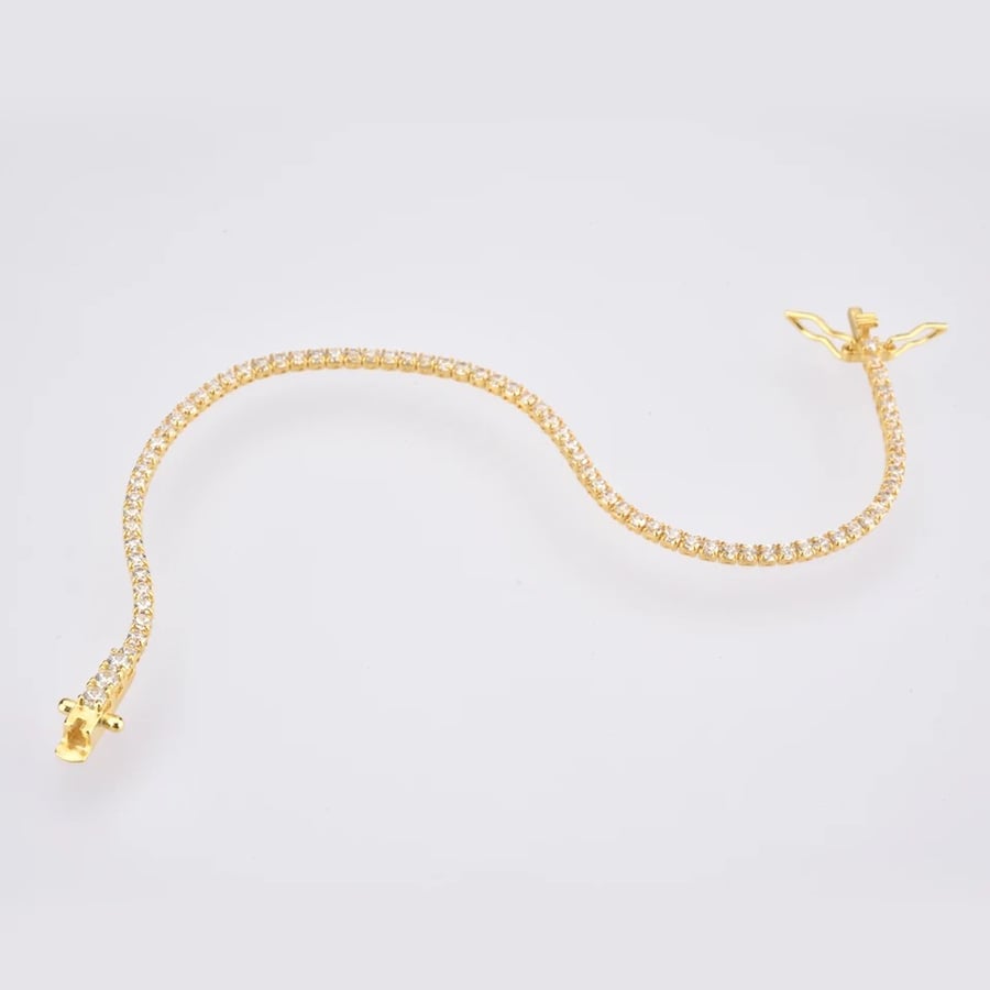 tennis silver 925 gold plated bracelet