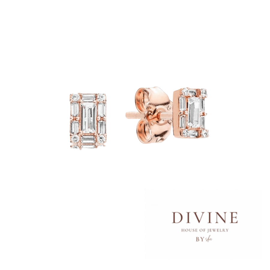 ice club rose gold silver 925 earrings