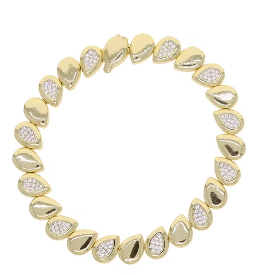 full water drop copper gold plated bracelet