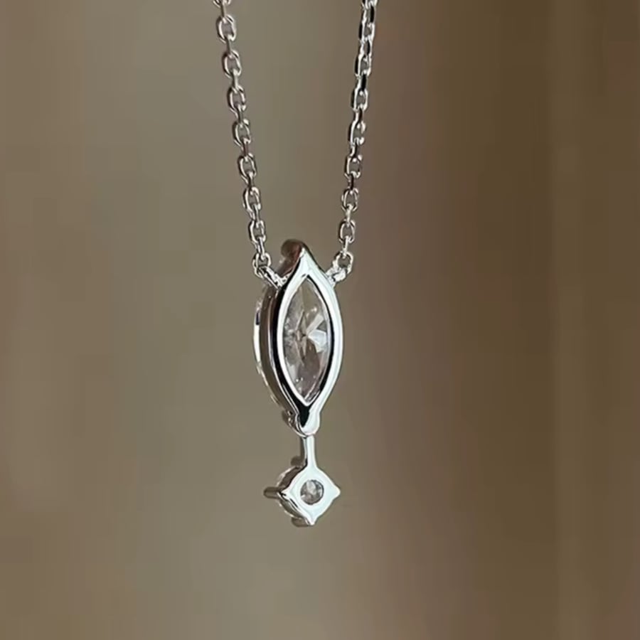 Oval long gold silver 925 Necklace