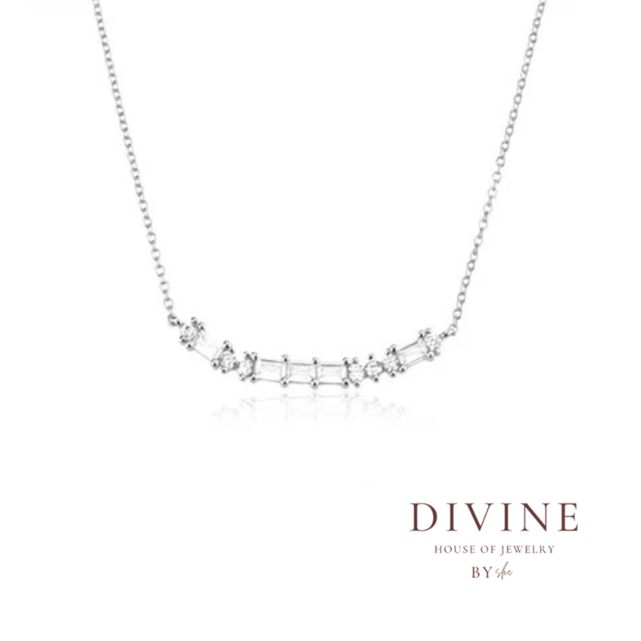 zircon moon silver 925 necklace
