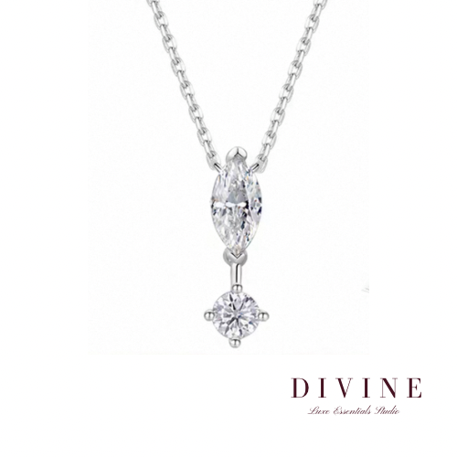 Oval long gold silver 925 Necklace