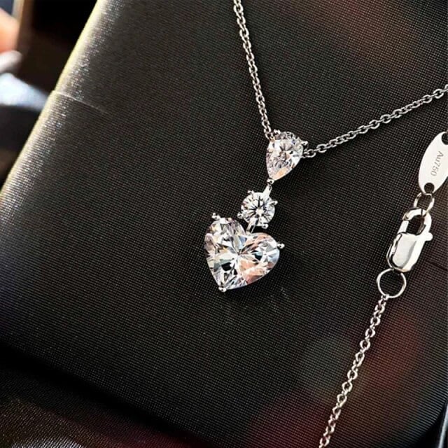 heart pearl silver necklace