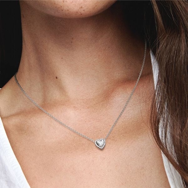 heart shaped pendant silver 925 necklace