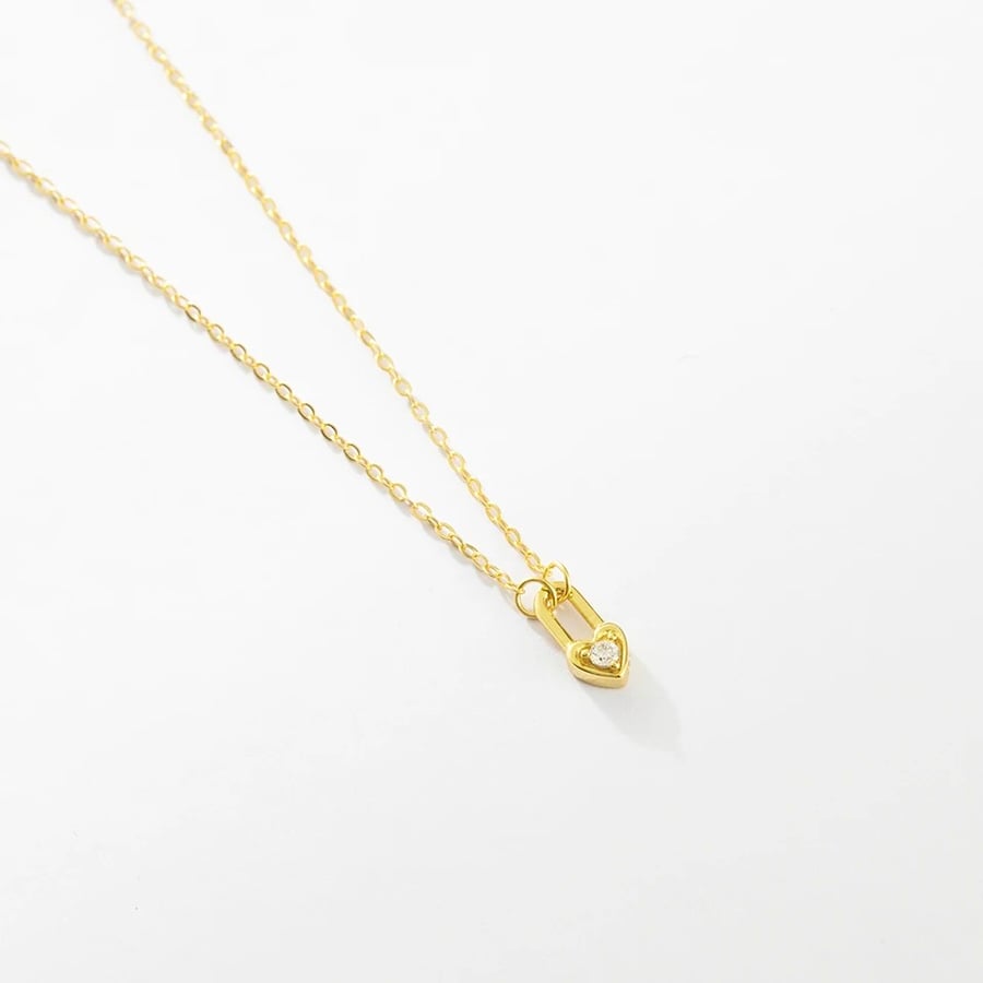 Key & heart lock silver 925 Necklace set