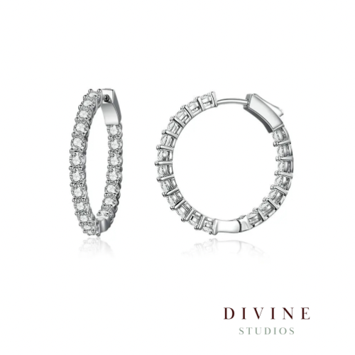 Hoop silver earrings