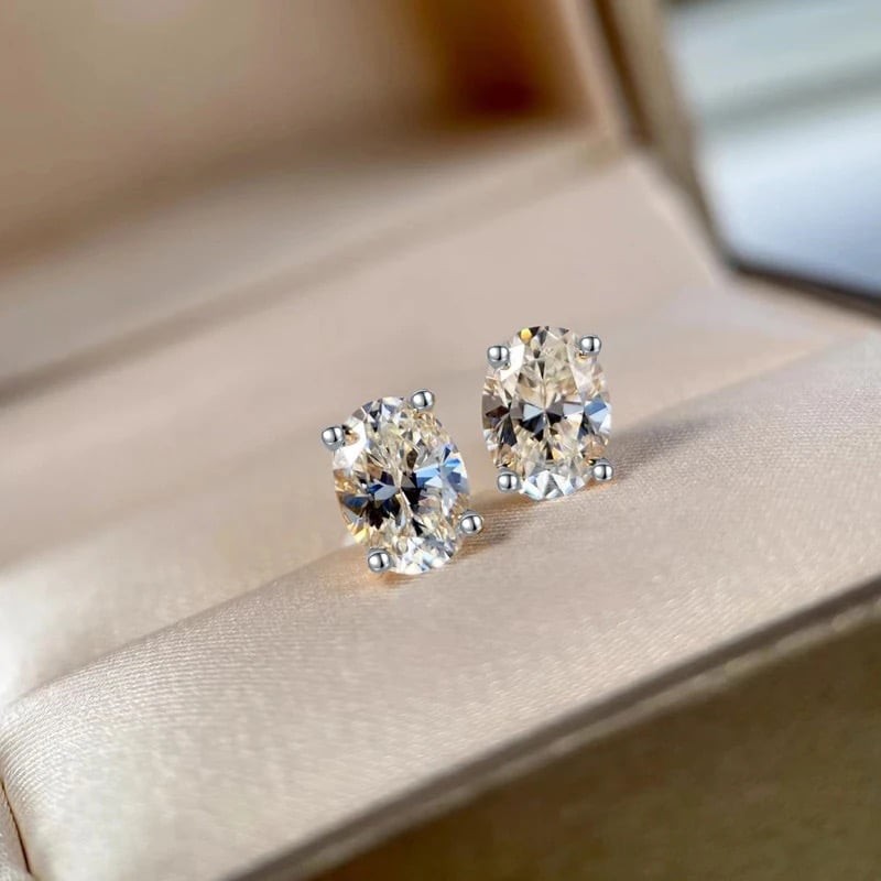 Oval cut stone gold plated silver 925 set