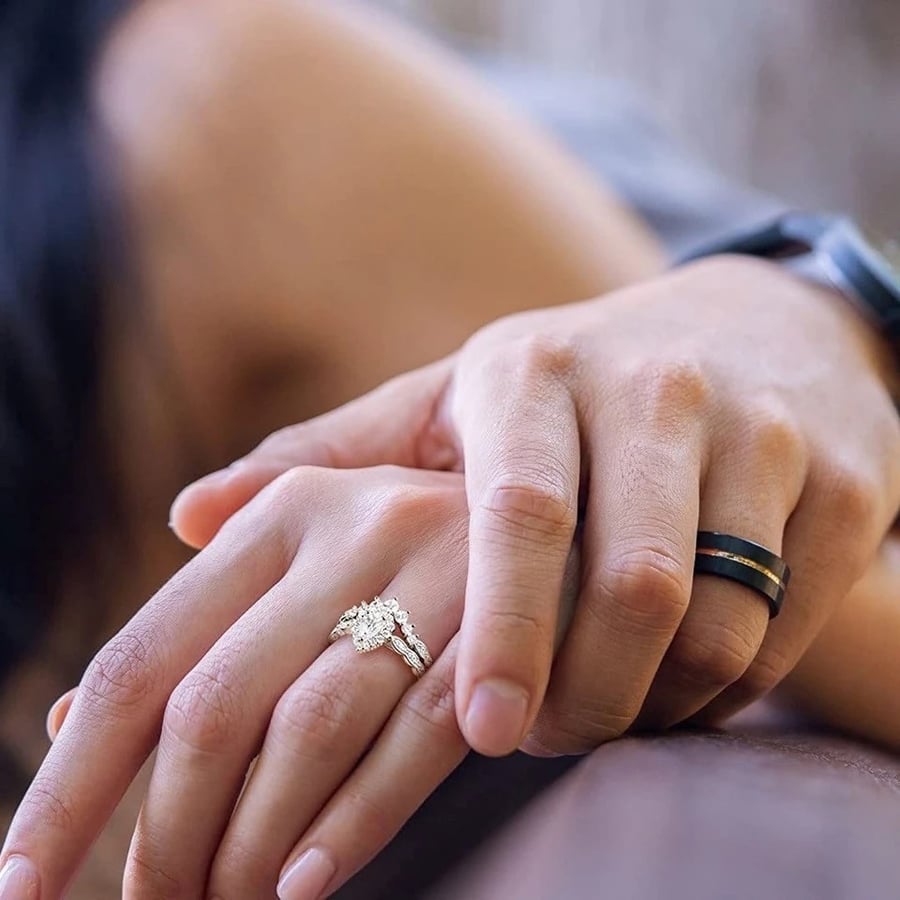engagement silver 925 double oval cut ring