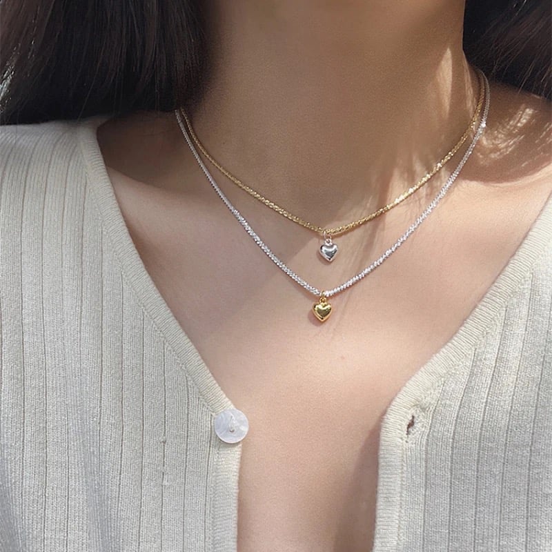 Mixed silver & gold silver 925 necklace