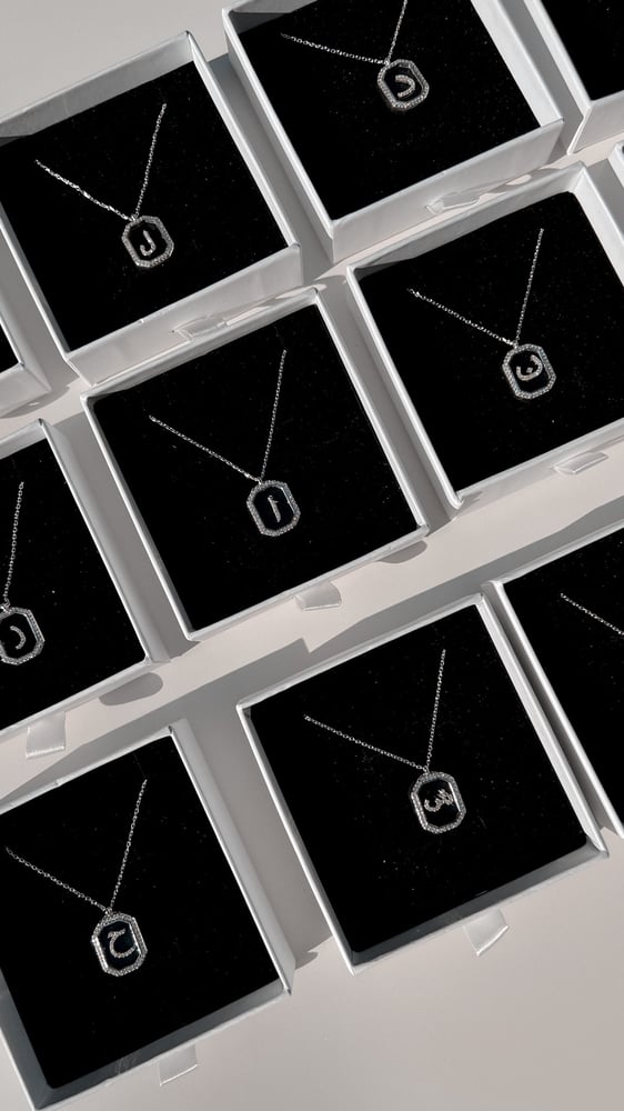 Arabic letter silver 925 necklace