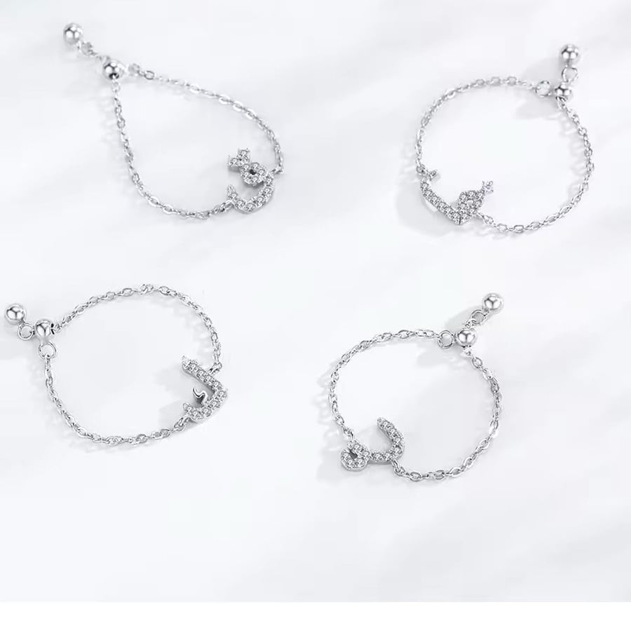 Arabic letters adjustable silver 925 ring