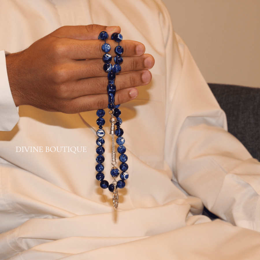 سبحة بكلايت ازرق فاتح و ابيض