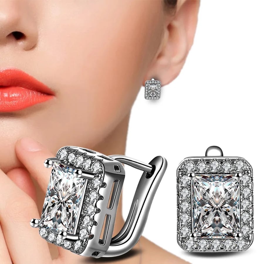 square needle silver 925 earrings