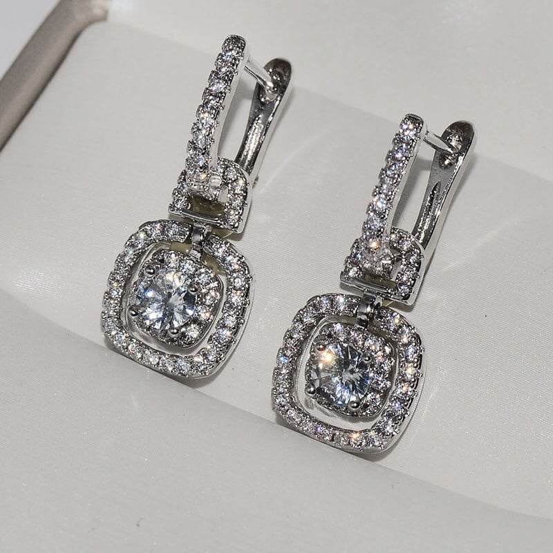 silver long earrings