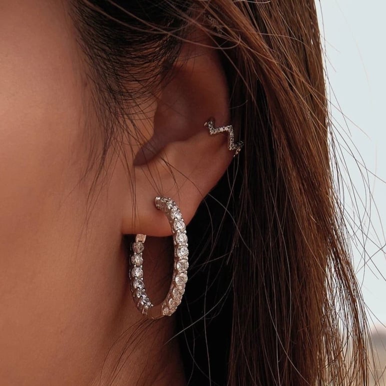 Hoop silver earrings