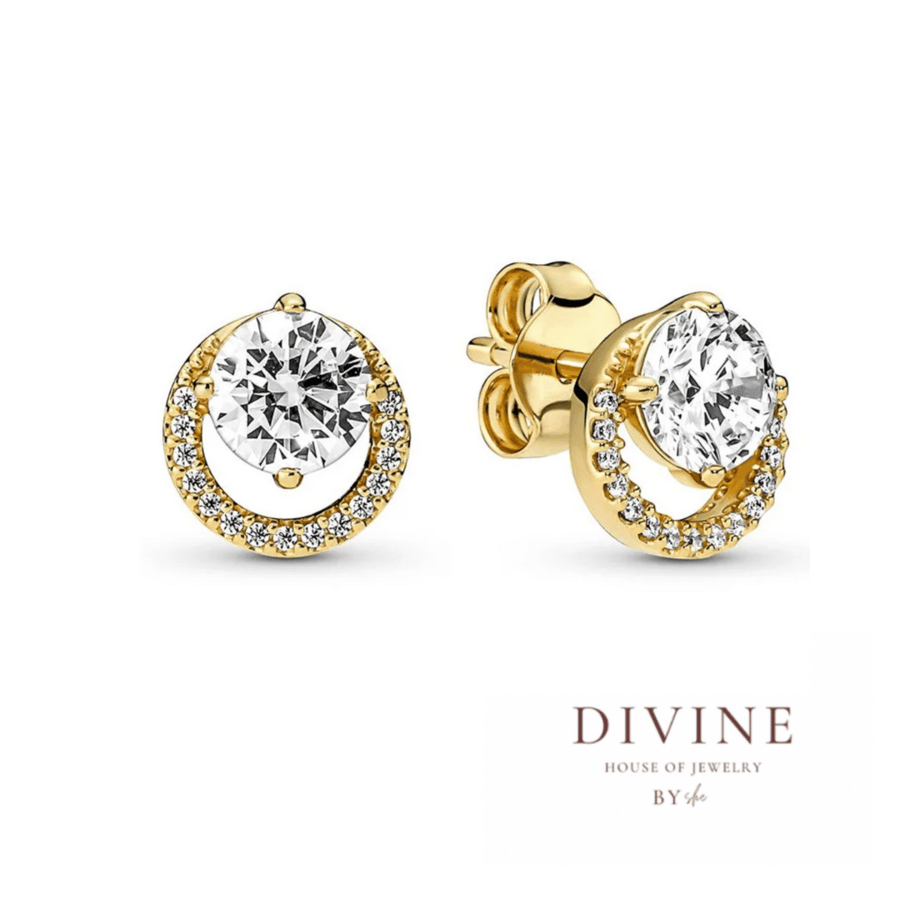 gold plated round silver 925 earring