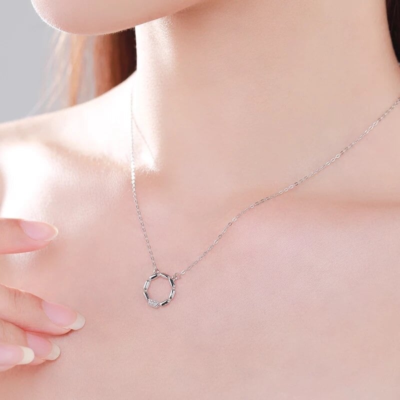 Geometric Round silver 925 necklace