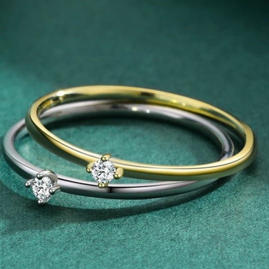 Twinkling round mini stone silver 925 ring