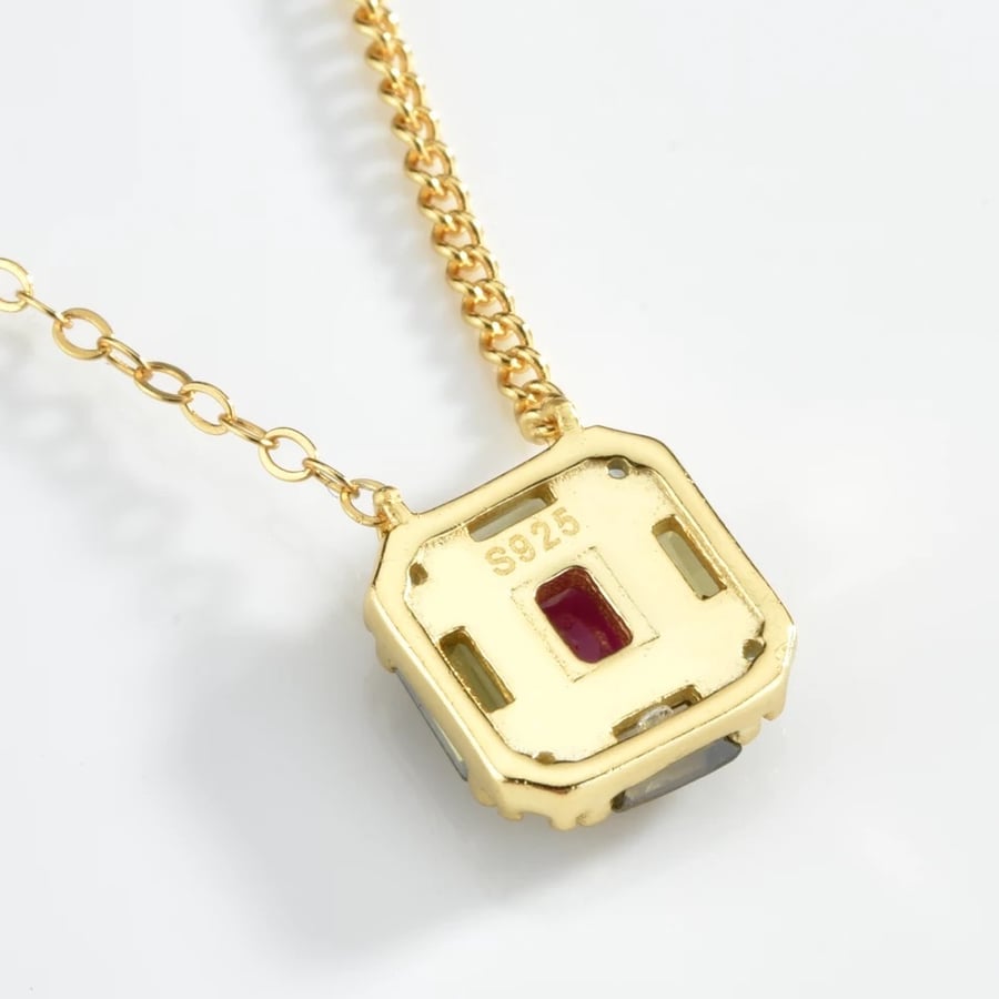 Gold Square silver 925 necklace