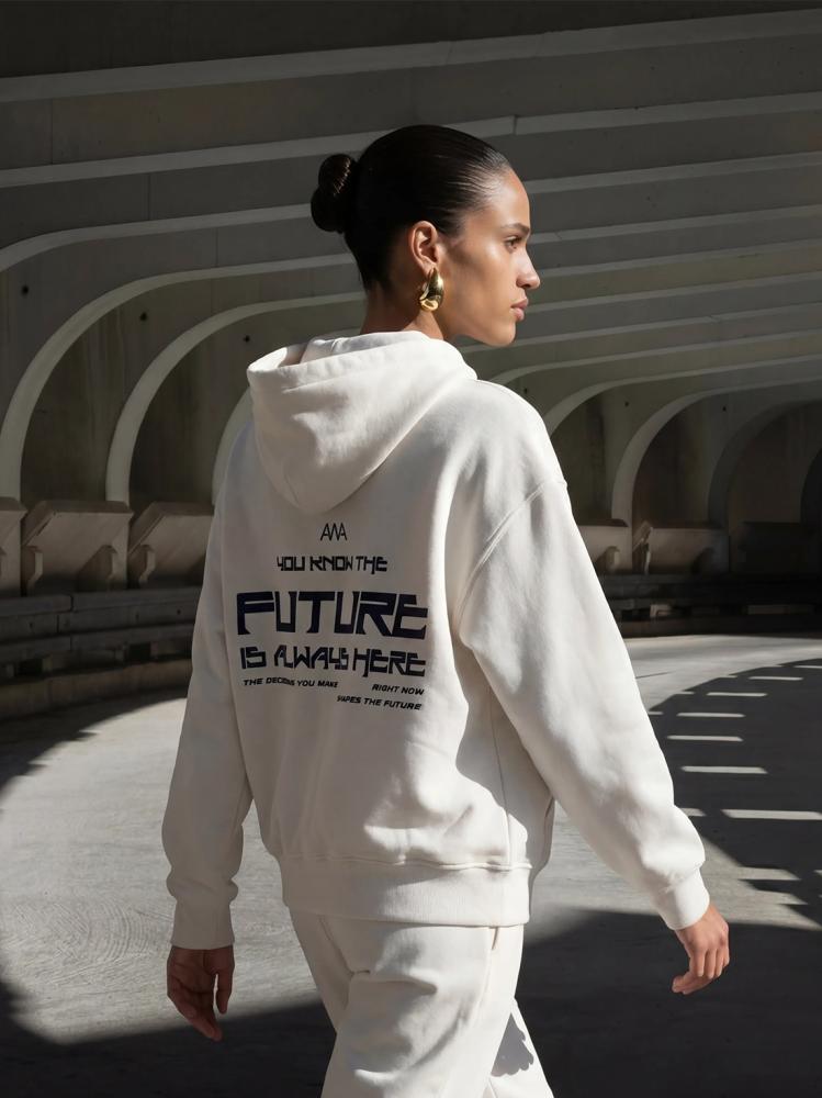 RF - WHITE ZIPPER HOODIE