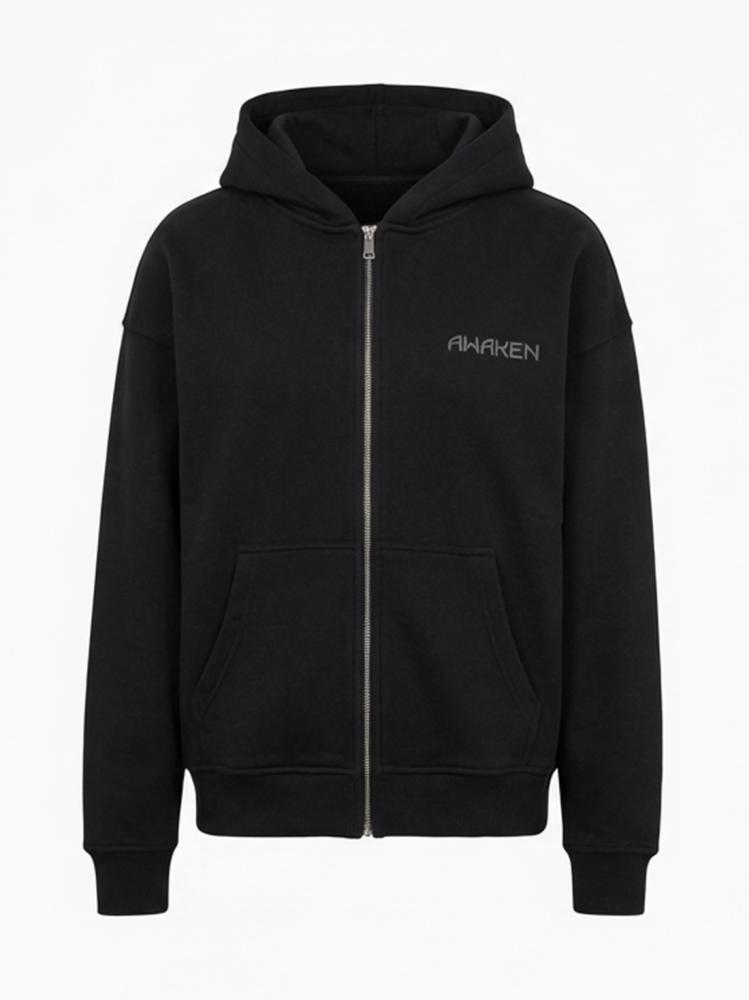 RF - BLACK ZIPPER HOODIE