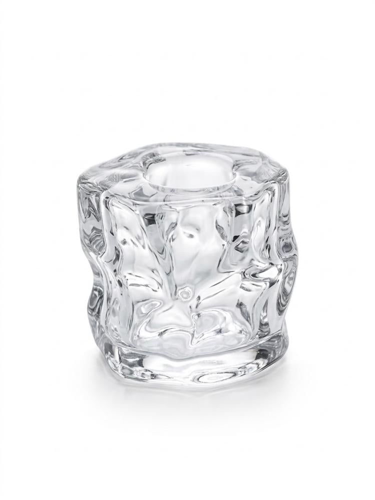حامل شموع زجاجي بتصميم "الثلج المسحوق" (Crushed Ice)