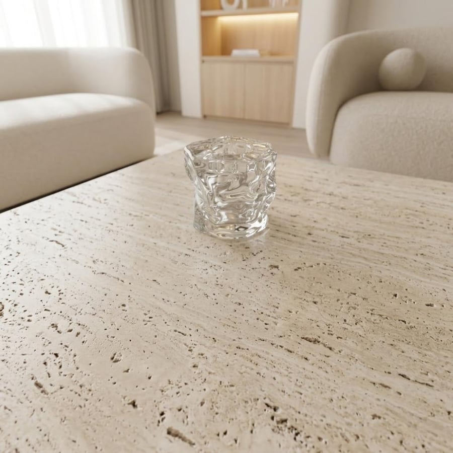 حامل شموع زجاجي بتصميم "الثلج المسحوق" (Crushed Ice)