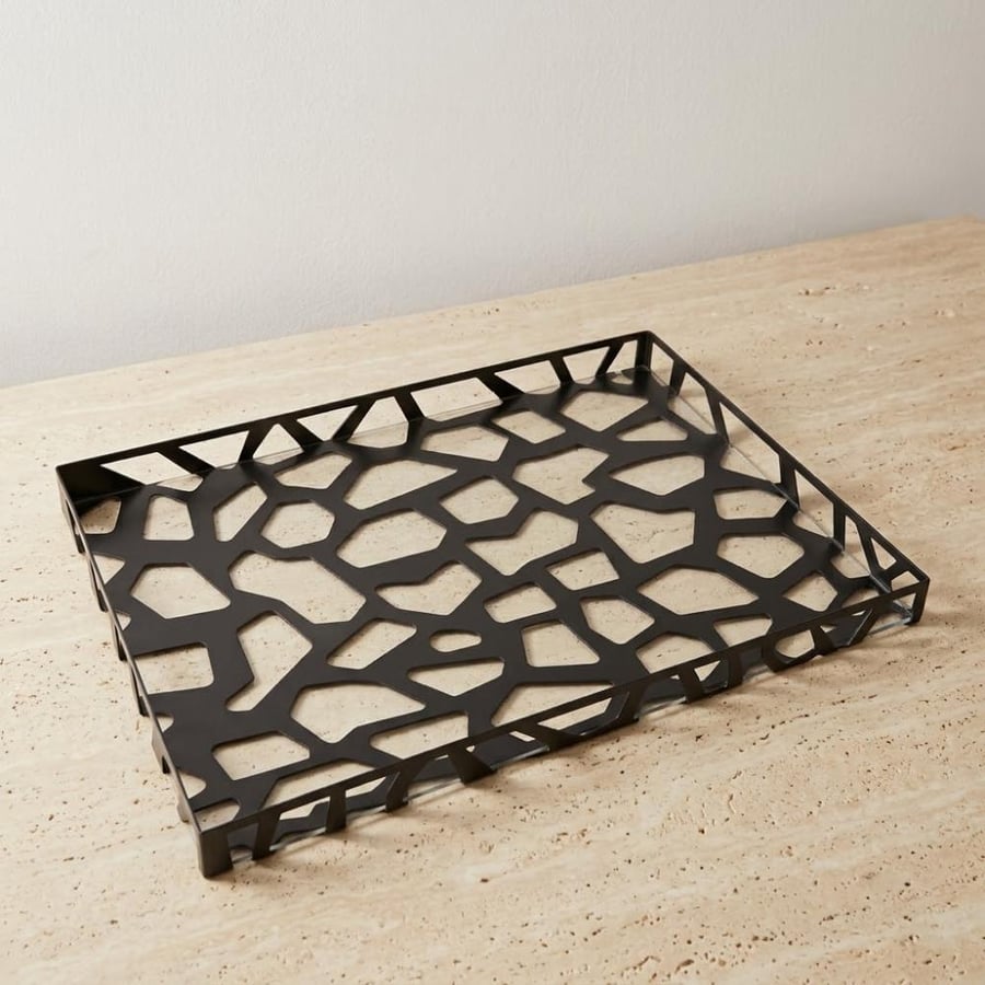 صينية تقديم فاخرة بقاعدة أكريليك وتصميم هندسي
