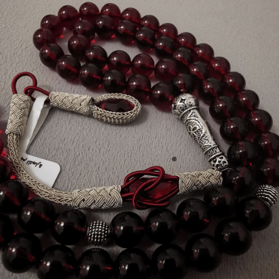 Amber blood organic amber prayer beads chameleon resin