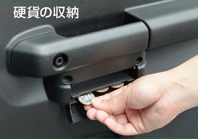 Door handle base with storage box
