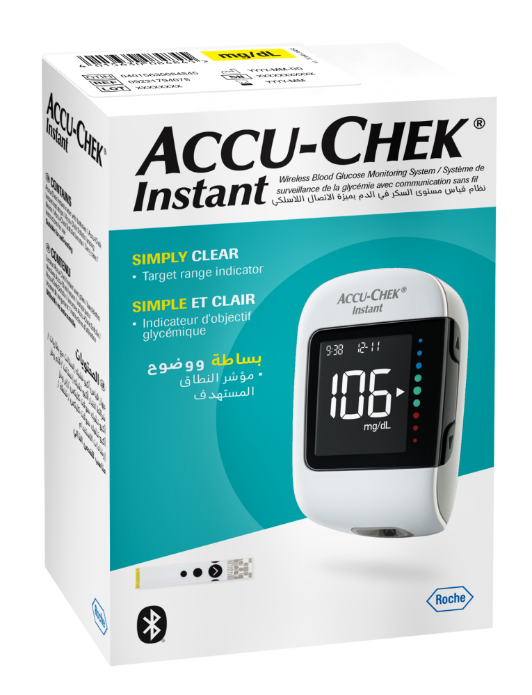 أكيو-تشيك إنستانت جهاز قياس سكر الدم اللاسلكي وجهاز وخز الإصبع/Accu-Chek Instant Wireless Blood Glucose Meter and Lancing Device