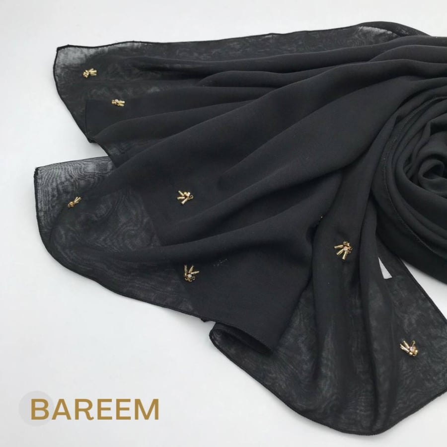 طرحة تاج لون أسود / B6