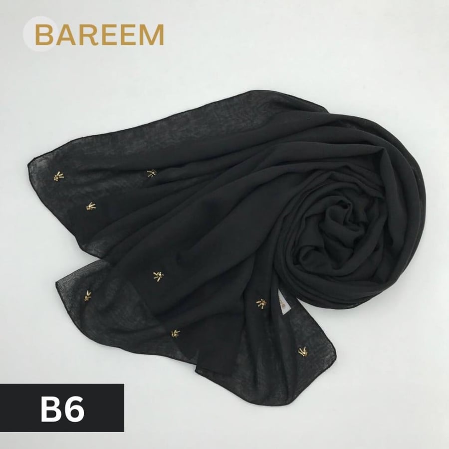 طرحة تاج لون أسود / B6