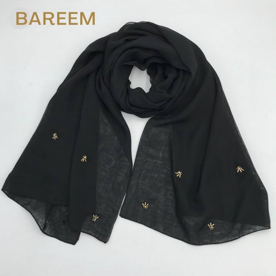 طرحة تاج لون أسود / B6
