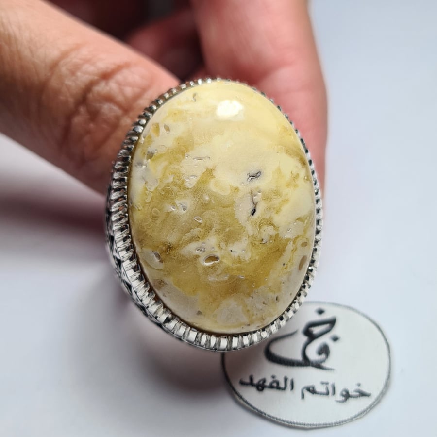كهرمان بولندي روسي خاتم فضه خواتم مجوهرات الكويت المباركية هدية ck