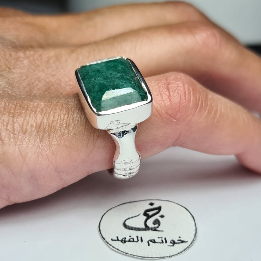 طاد خواتم مجوهرات خاتم فضه ملكي فتخه فخم بحجر عقيق يمني طبيعي اخبار