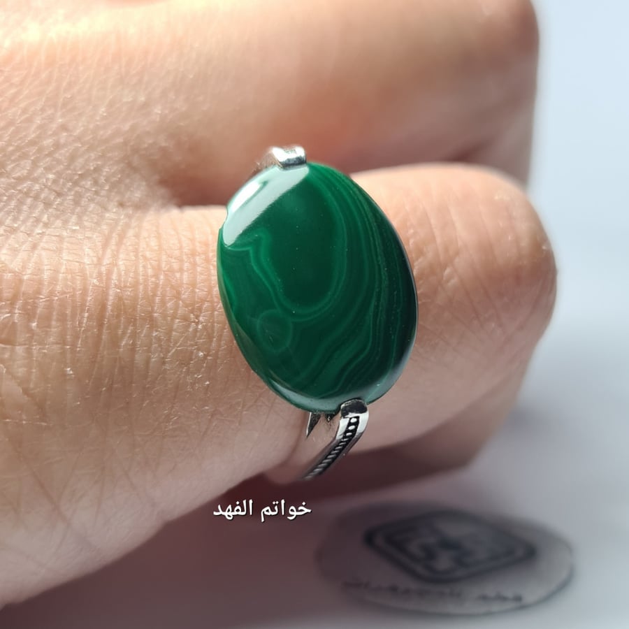 خاتم فضه خواتم ملاكيت فيروز ياقوت مجوهرات اكسسوارات حراج هدية ck