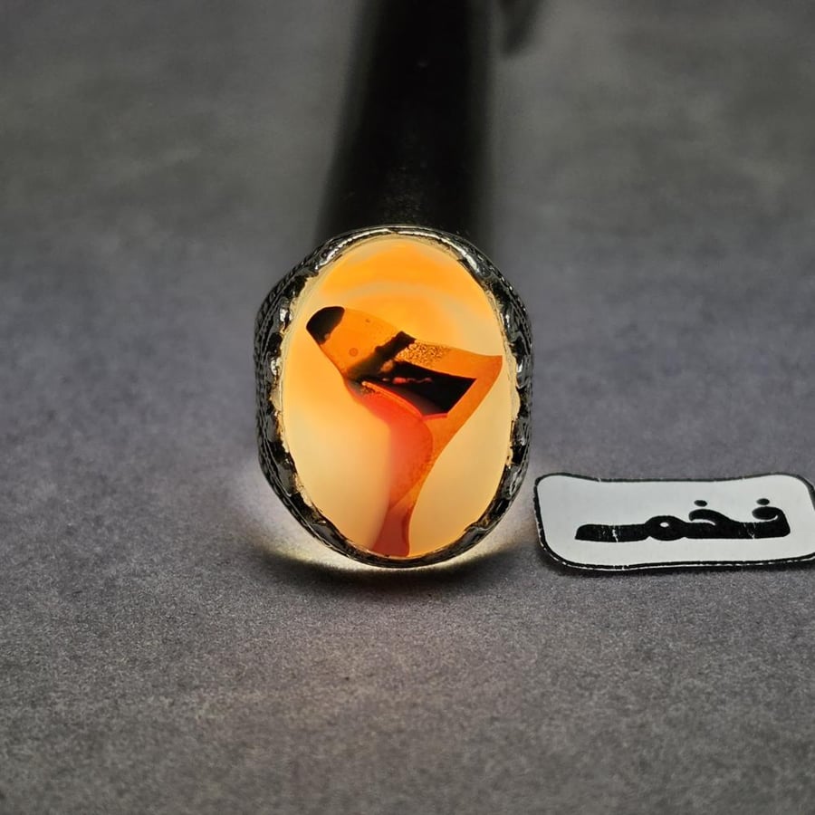 عقيق مصور خريطة المملكة العربية السعودية خواتم خاتم احجار نادرة ثمينة