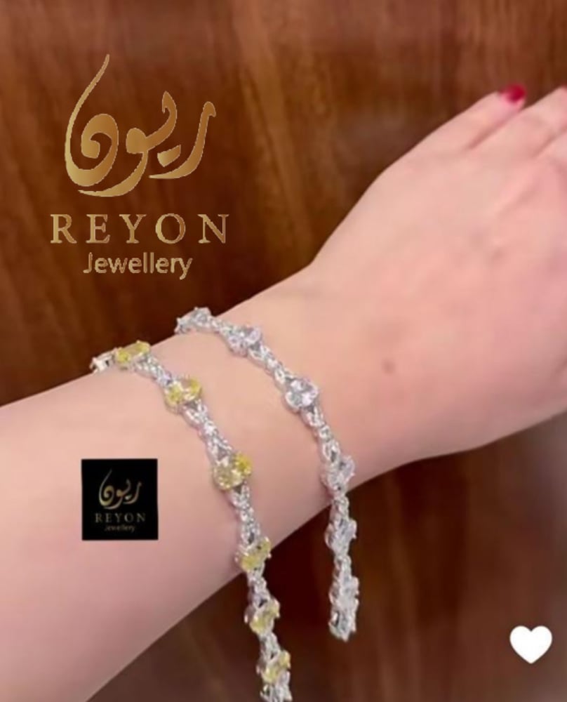 Silver bracelet encrusted with Swiss zirconia, yellow color, size 16cm