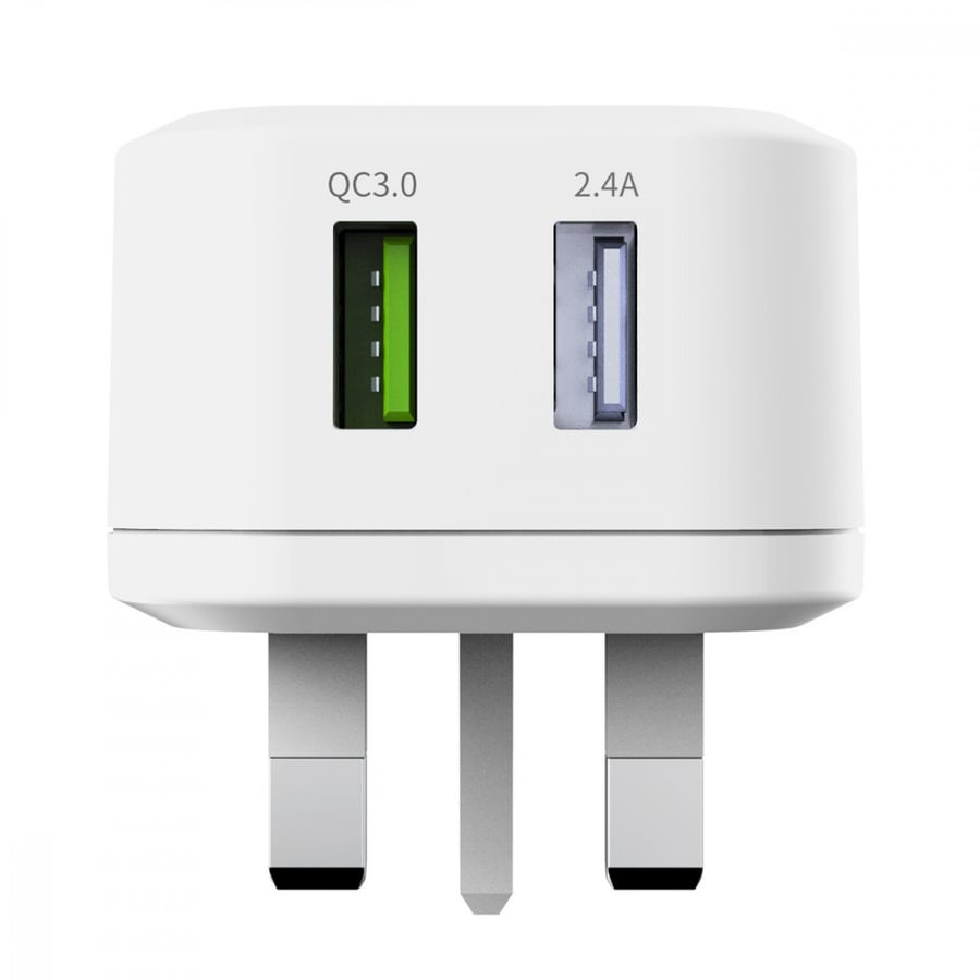 شاحن جداري سريع مخرجين USB كوالكم Q3