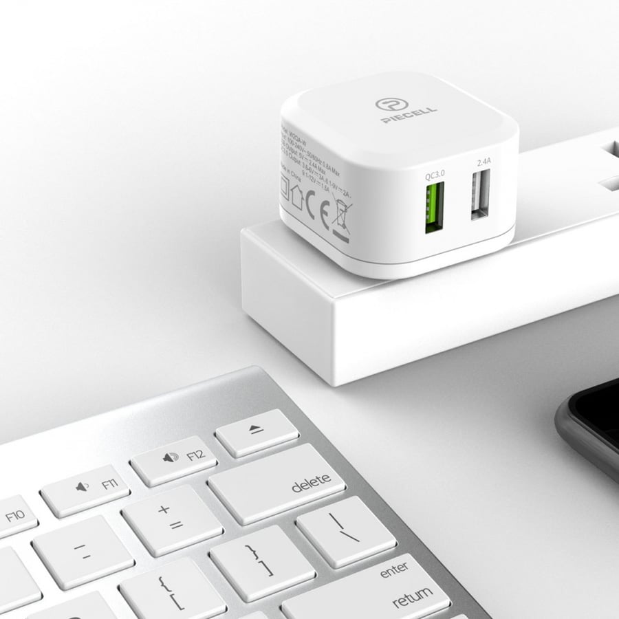 شاحن جداري سريع مخرجين USB كوالكم Q3